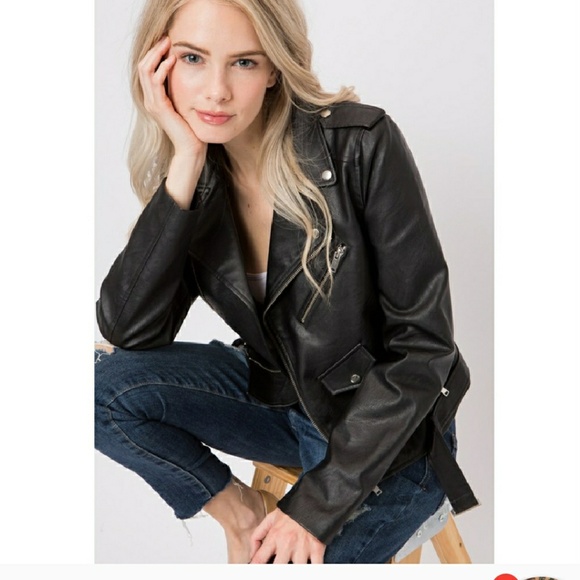 **LAST ONE** Vegan Leather Moto Jacket - Picture 3 of 6
